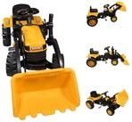 Lemodo Trettraktor Kindertraktor mit Schaufel und Hupe, Trettrecker in gelb