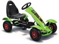 LEAN TOYS Tretfahrzeug Gokart Tretauto Kinderrennwagen, Handbremse, Luftreifen,