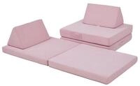 en.casa Kindersofa, 5 Teile, Spielsofa &raquo;Norhulta&laquo; Cord Rosa