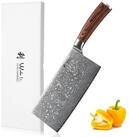 Wakoli Hackmesser EDIB Sakura Damast Hackmesser K&uuml;chenmesser 19 cm Klinge, aus...