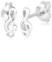 Elli Paar Ohrstecker Notenschl&uuml;ssel Musik Melodie Filigran 925 Silber,