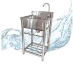 Lemodo K&uuml;chensp&uuml;le Sp&uuml;ltisch freistehend, Wasserhahn mit...