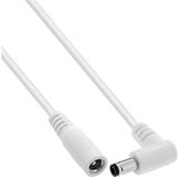 Inline DC Verl&auml;ngerungskabel, Winkelstecker, 5,5 x 2,5 mm, wei&szlig;, 2 m