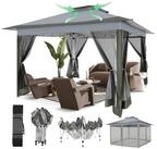 LuxusKollektion Faltpavillon Gartenpavillon 3x3m Dunkelgrau Wasserdicht