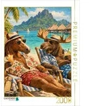CALVENDO Puzzle CALVENDO Puzzle Pferd und Elch relaxen auf Bora Bora, 2000 Teile