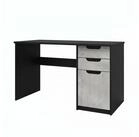 Vladon Schreibtisch Logan (B&uuml;rotisch, mit 2 Schubladen und 1 T&uuml;r), Schwarz