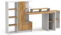Vicco Schreibtisch Tomy, Wei&szlig;/Goldkraft Eiche, 150 x 59 cm 5er Set (5-St)