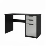 Vladon Schreibtisch Logan (B&uuml;rotisch, mit 2 Schubladen und 1 T&uuml;r), Schwarz
