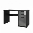 Vladon Schreibtisch Logan (B&uuml;rotisch, mit 2 Schubladen und 1 T&uuml;r), Schwarz