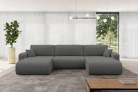 ALTDECOR Wohnlandschaft BERY-U, Couch mit Schlaffunktion, Wohnzimmer -