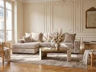 WFL GROUP Ecksofa Dahlia Chenille 3-Sitzer in L-Form mit Schlaffunktion und