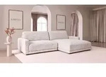 KAWOLA Ecksofa MARLIN, Ecksofa Stoff cremewei&szlig; Longchair rechts wei&szlig;