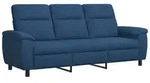 vidaXL Sofa 214 x 90 x 95 cm Sofa Blau 214x90x95 cm Stoff, 1 Teile blau