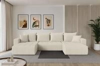 ALTDECOR Wohnlandschaft MILA-U, Couch mit Schlaffunktion, Wohnzimmer -