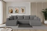 ALTDECOR Wohnlandschaft MILA-U, Couch mit Schlaffunktion, Wohnzimmer -