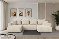 ALTDECOR Wohnlandschaft MILA-U, Couch mit Schlaffunktion, Wohnzimmer -