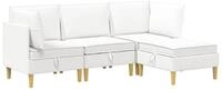 vidaXL Sitzgruppe Modular Sofa Set mit Stauraum 4 stk. Wei&szlig; Stoff, (4-tlg)