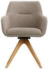 Massivmoebel24 Polsterstuhl POLSTERST&Uuml;HLE Eiche 100% Polyester braun (100%...