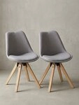 KADIMA DESIGN Esszimmerstuhl 2er Set Retro Esszimmerstuhl LIMA Hellgrau...
