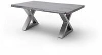 Robas Lund Couchtisch CARTAGENA, Akazie Grau, X-Gestell Edelst.-Optik...