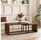 OKWISH Couchtisch Set 2-tlg. 90x42x48 cm aus Holz/Metall &ndash; nestbar (in