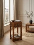 KADIMA DESIGN Beistelltisch Beistelltisch MUMBAI Massiv-Holz 68cm hoch