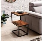 KADIMA DESIGN Beistelltisch Beistelltisch AKOLA S-Form Massiv-Holz / Metall 45...