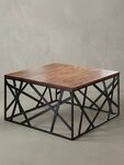 KADIMA DESIGN Couchtisch Couchtisch BAKAL 60x35x60 cm Massivholz / Metall...
