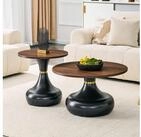 OKWISH Couchtisch Beistelltisch Sofatisch (2-St., mit Marmorlook Oberfl&auml;che und