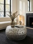 KADIMA DESIGN Couchtisch Couchtisch Metall Silber 66x66x32 cm Sofatisch...