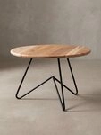 KADIMA DESIGN Couchtisch Couchtisch 60x39,5x60 cm Akazie Massivholz / Metall