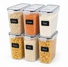 relaxdays Vorratsdose Set mit Klickverschluss, Kunststoff, (6-tlg), 2,5 Liter,