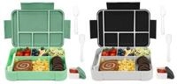 LuxusKollektion Lunchbox Brotdose Kinder 1330ml 6 F&auml;cher Bento Besteckset...