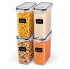relaxdays Vorratsdose Set mit Klickverschluss, Kunststoff, (4-tlg), 4 Liter,...