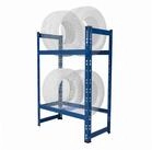 relaxdays Schwerlastregal Reifenregal f&uuml;r 4 Reifen, 9-tlg., blau