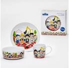 van Well Kindergeschirr-Set Kinderset Baustelle, 3-teilig, Geschirr-Set, Service