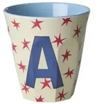 rice Becher Rice Melamin Buchstabenbecher A&ndash;Z &ndash; Melamin Becher mit Sternen,