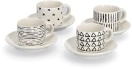 Zeller Present Espressotasse, 8-tlg., Keramik, 8-teilig (4 Tassen/4 Untertassen)