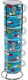 BIALETTI Kaffeeservice Set 6 Tassen Ciao Italia Metallgestell, Porzellan