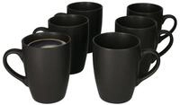MamboCat Becher 6er Set Kaffeebecher Lampart Nero schwarz 340ml, Steingut