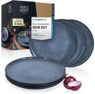 Moritz & Moritz Geschirr-Set VIDA Dinnerteller f&uuml;r 6 Personen Blau (6-tlg), 6