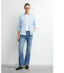 comma Bootcut-Jeans Jeans-Hose EMMA - Flared Leg Jeans mit Schlitz blau 32