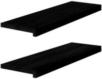 vidaXL Fensterbank Fensterb&auml;nke 2 Stk. Braun-Schwarz 80x25x2 cm Massivholz...