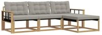 vidaXL Gartenlounge-Set Outdoor-Sofagarnitur 4 stk. Wei&szlig; und Hellgrau, (4-tlg)