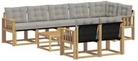 vidaXL Gartenlounge-Set Outdoor-Sofagarnitur 9 stk. Wei&szlig; und Hellgrau, (9-tlg)