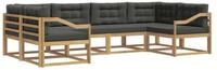 vidaXL Gartenlounge-Set Outdoor-Sofagarnitur 6 stk. Wei&szlig; und Anthrazit, (6-tlg)