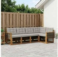 vidaXL Gartenlounge-Set vidaXL Outdoor-Sofagarnitur 5 stk. Nat&uuml;rlich und...