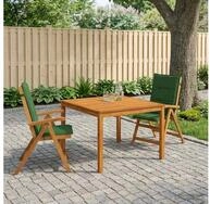 vidaXL Gartenlounge-Set vidaXL 3-teilige Garten-Essgruppe Natur Massivholz...