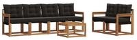 vidaXL Gartenlounge-Set Outdoor-Sofagarnitur 7 stk. Nat&uuml;rlich und Schwarz,...
