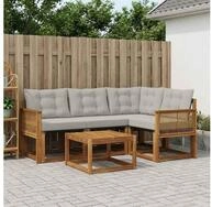 vidaXL Gartenlounge-Set vidaXL Outdoor-Sofagarnitur 5 stk. Nat&uuml;rlich und...